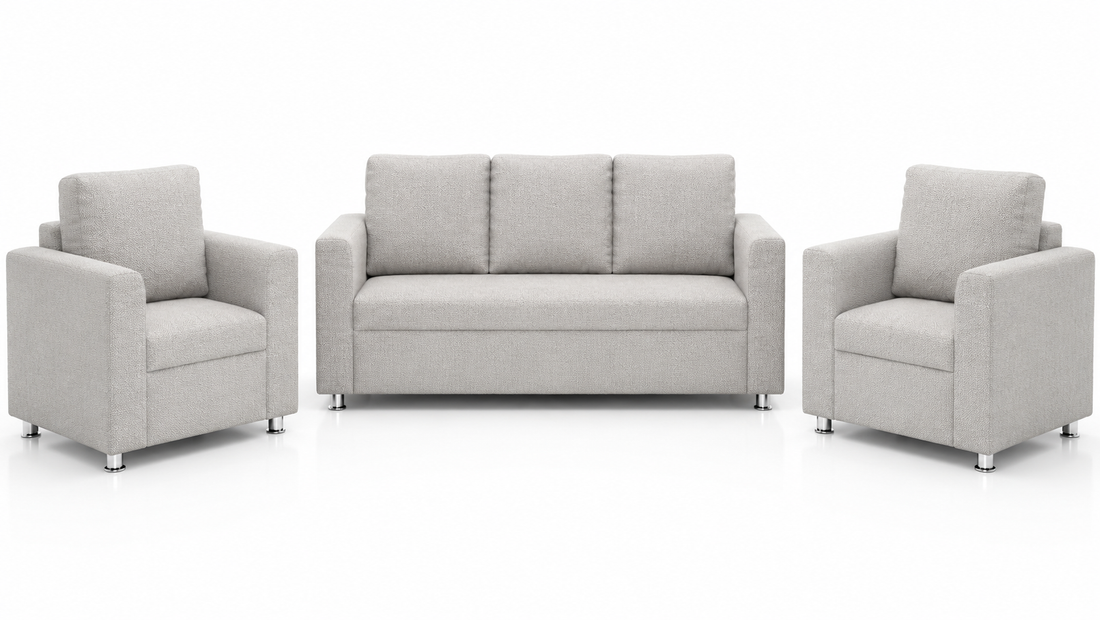 Nordic 3+1+1 Sofa Set — 3-Seater Sofa with 2 Matching Armchairs