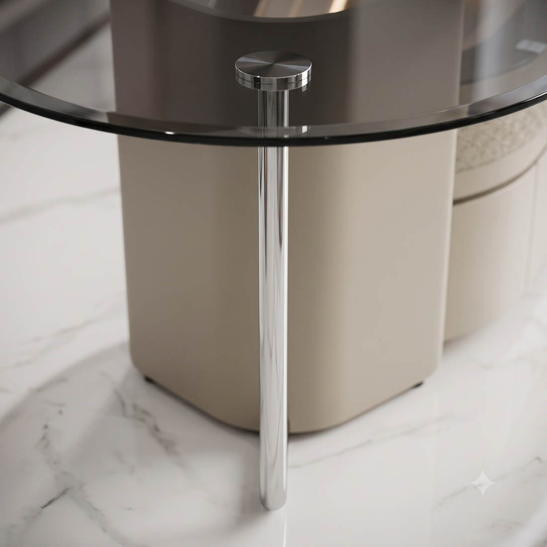 The Lumina Terraced LED Coffee Table with Cantilevered Smoked Glass Accent