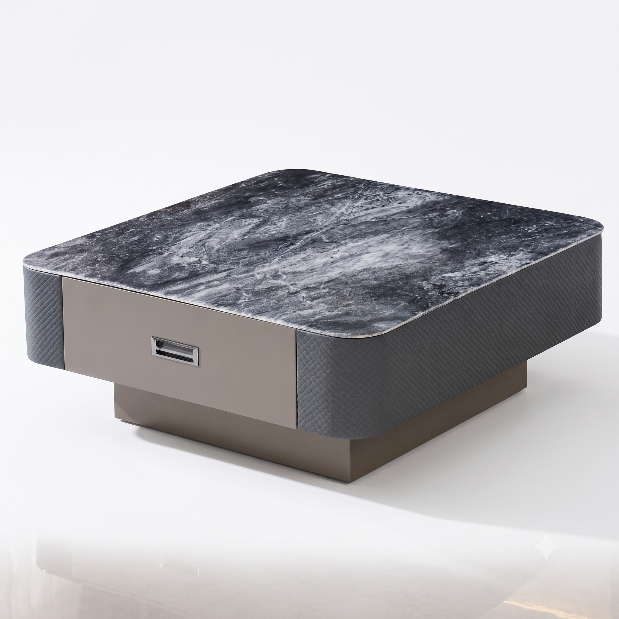 The Noir Executive MDF Coffee & Side Table Set with Integrated Storage