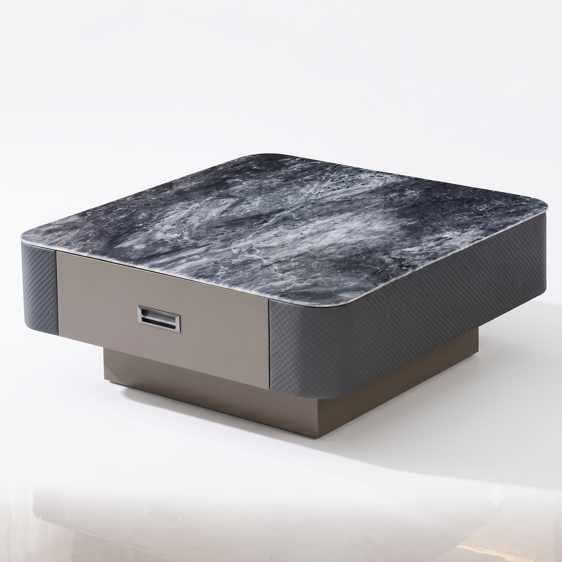 The Noir Executive MDF Coffee & Side Table Set with Integrated Storage