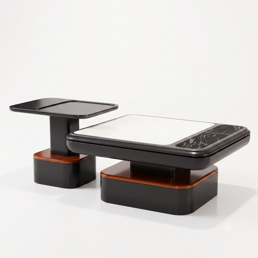 The Eclipse Contemporary Dual-Tone MDF Coffee Table & Tray Side Table Set