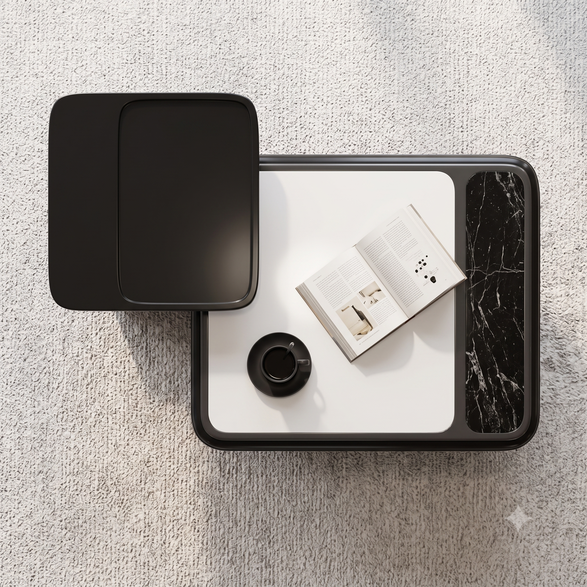 The Eclipse Contemporary Dual-Tone MDF Coffee Table & Tray Side Table Set