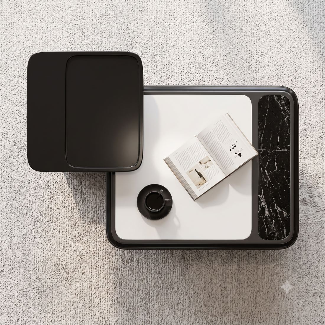 The Eclipse Contemporary Dual-Tone MDF Coffee Table & Tray Side Table Set