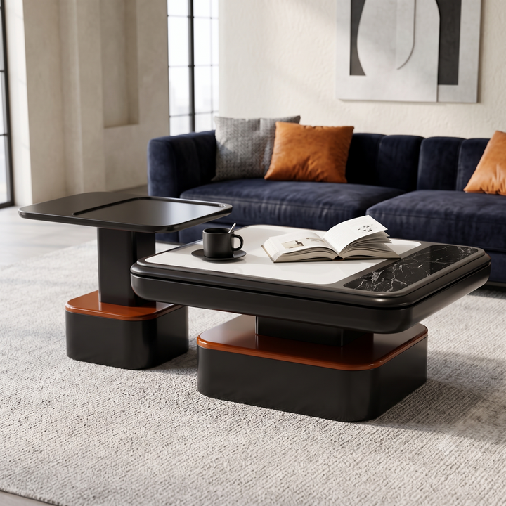 The Eclipse Contemporary Dual-Tone MDF Coffee Table & Tray Side Table Set