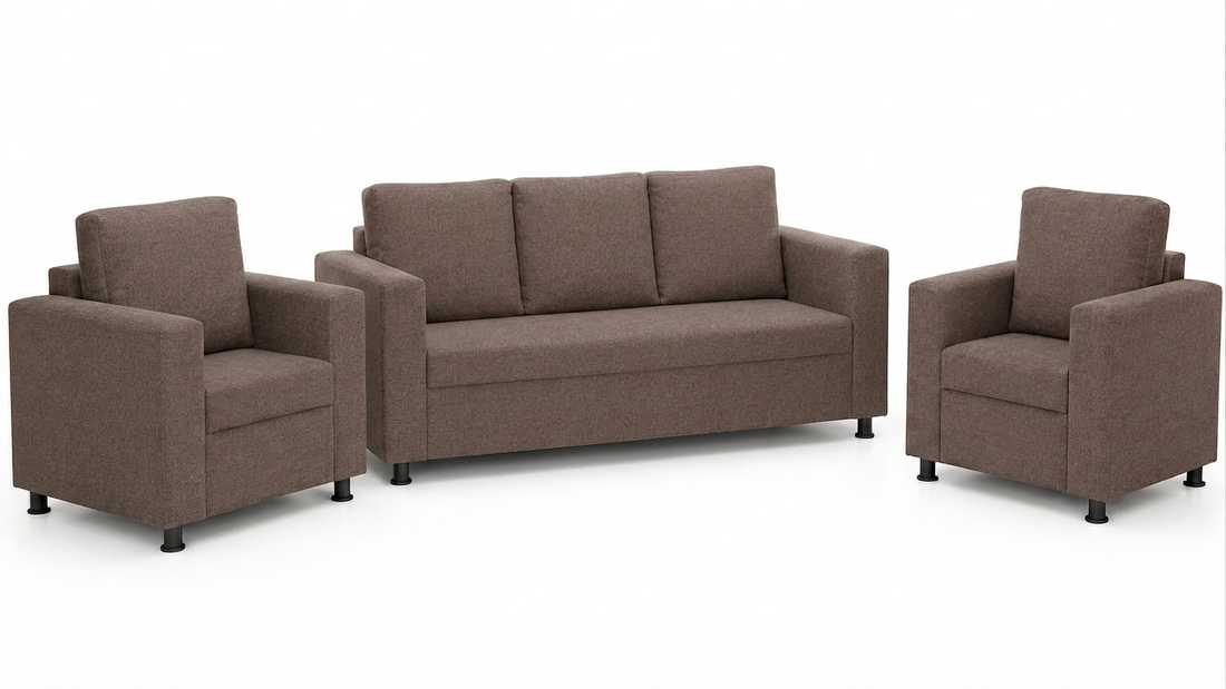 Nordic 3+1+1 Sofa Set — 3-Seater Sofa with 2 Matching Armchairs