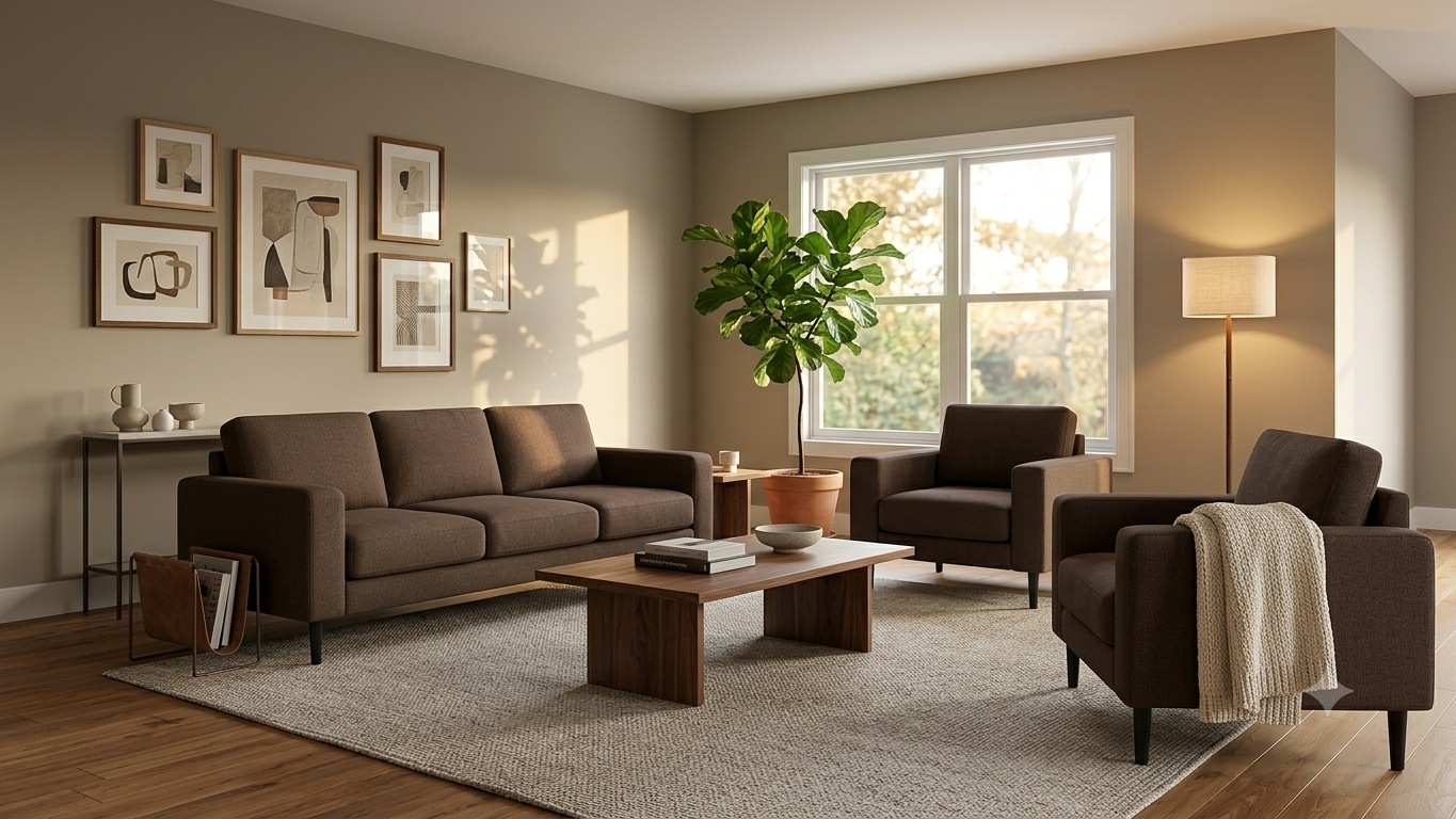 Nordic 3+1+1 Sofa Set — 3-Seater Sofa with 2 Matching Armchairs