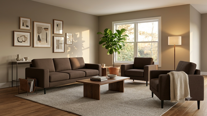 Nordic 3+1+1 Sofa Set — 3-Seater Sofa with 2 Matching Armchairs