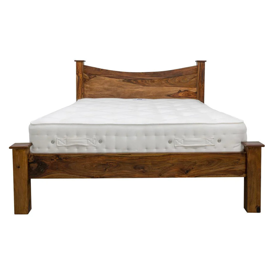 Sierra Curved Bed – Elegant Solid Sheesham Wood Queen Size Bed
