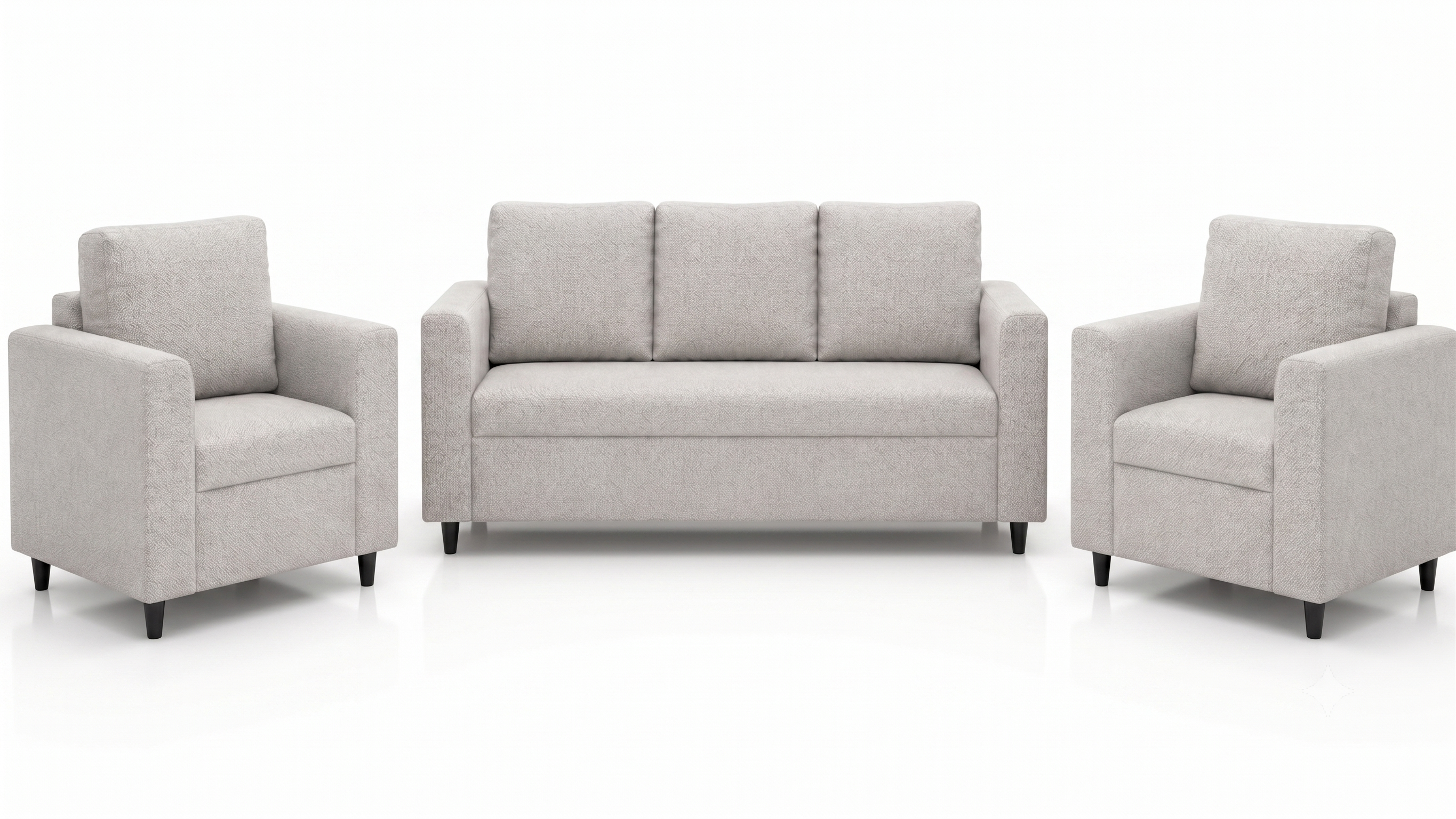 Nordic 3+1+1 Sofa Set — 3-Seater Sofa with 2 Matching Armchairs
