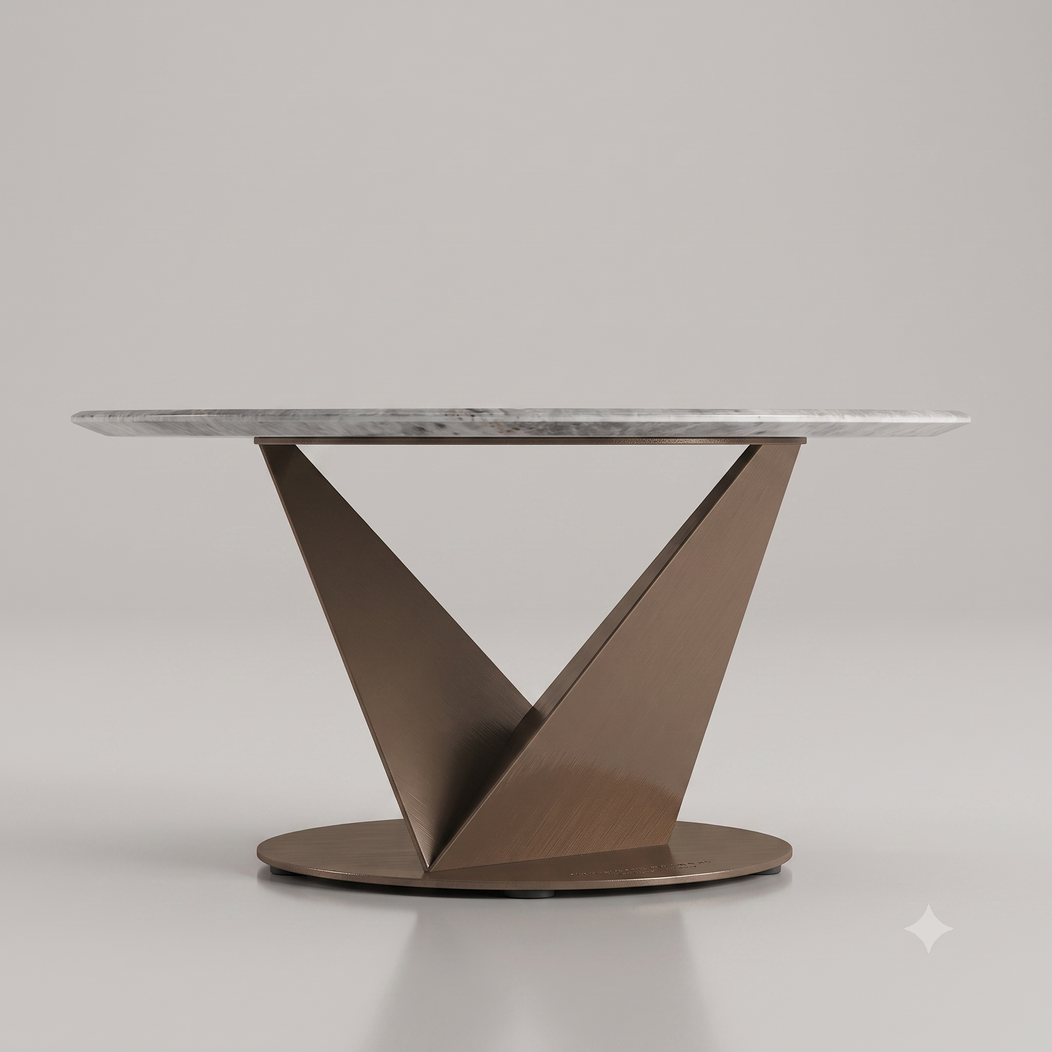 Luxury Grey Marble Nesting Coffee Table Set with Bronze Stainless Steel Base