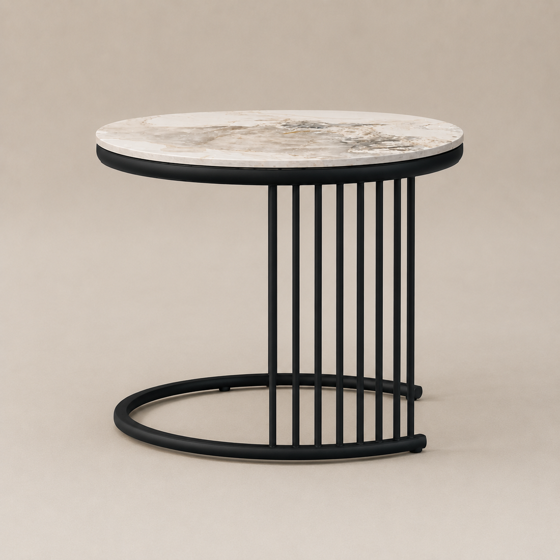 Luxury Modern Marble Finish Nesting Coffee Table Set (Set of 2)