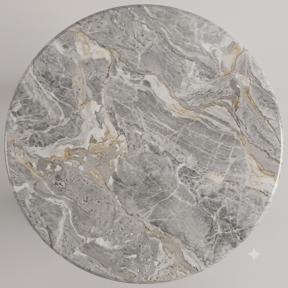 Luxury Grey Marble Nesting Coffee Table Set with Bronze Stainless Steel Base