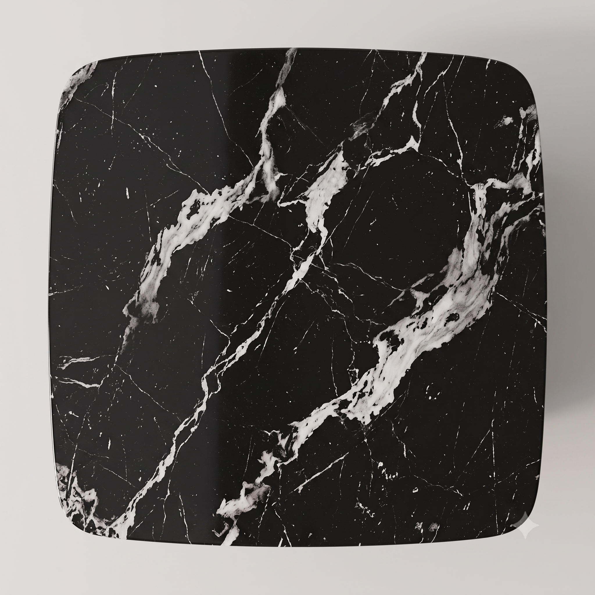 The Noir Laurent Black Marble & Walnut Nesting Coffee Table Set with Companion Accent Table