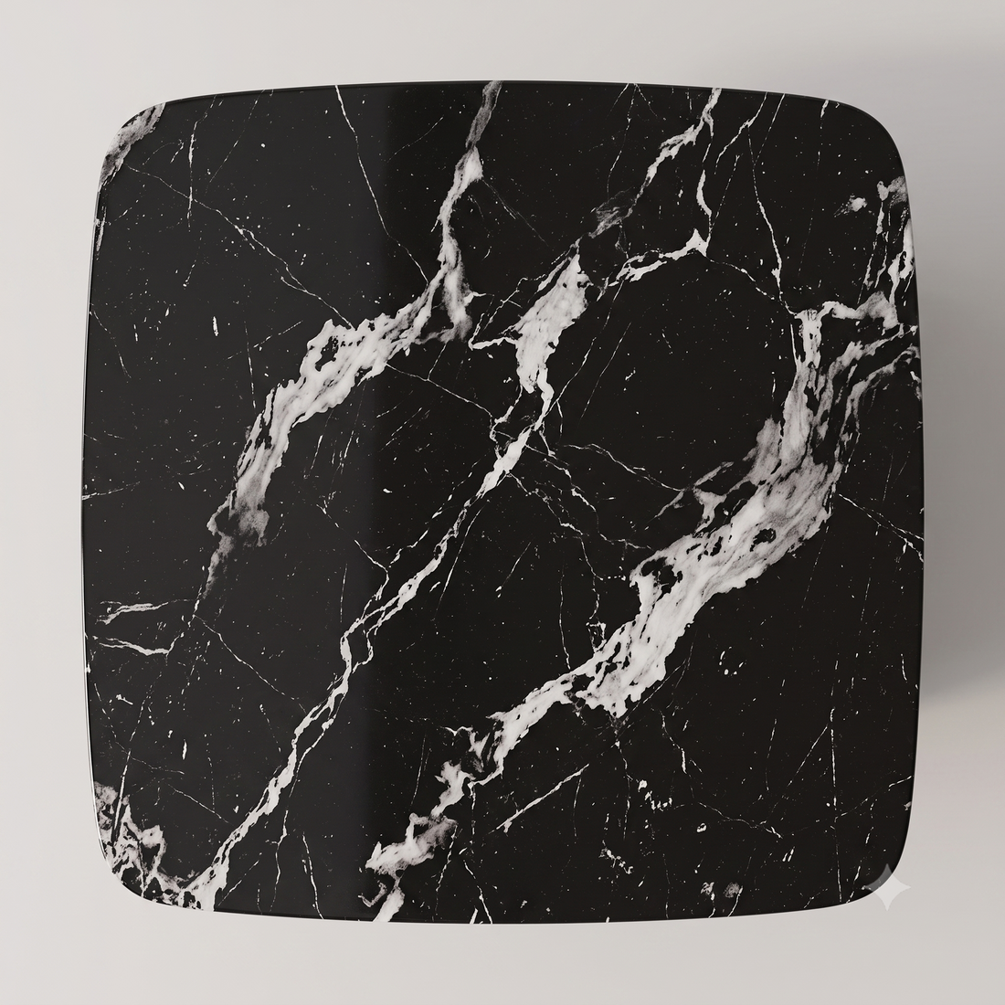 The Noir Laurent Black Marble & Walnut Nesting Coffee Table Set with Companion Accent Table