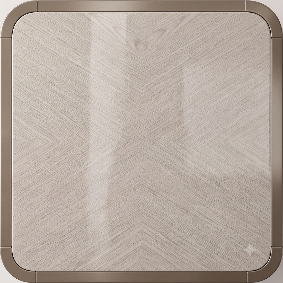 The Grand Executive Dual-Drawer MDF Coffee Table in Cream Gloss & Metallic Bronze Trim
