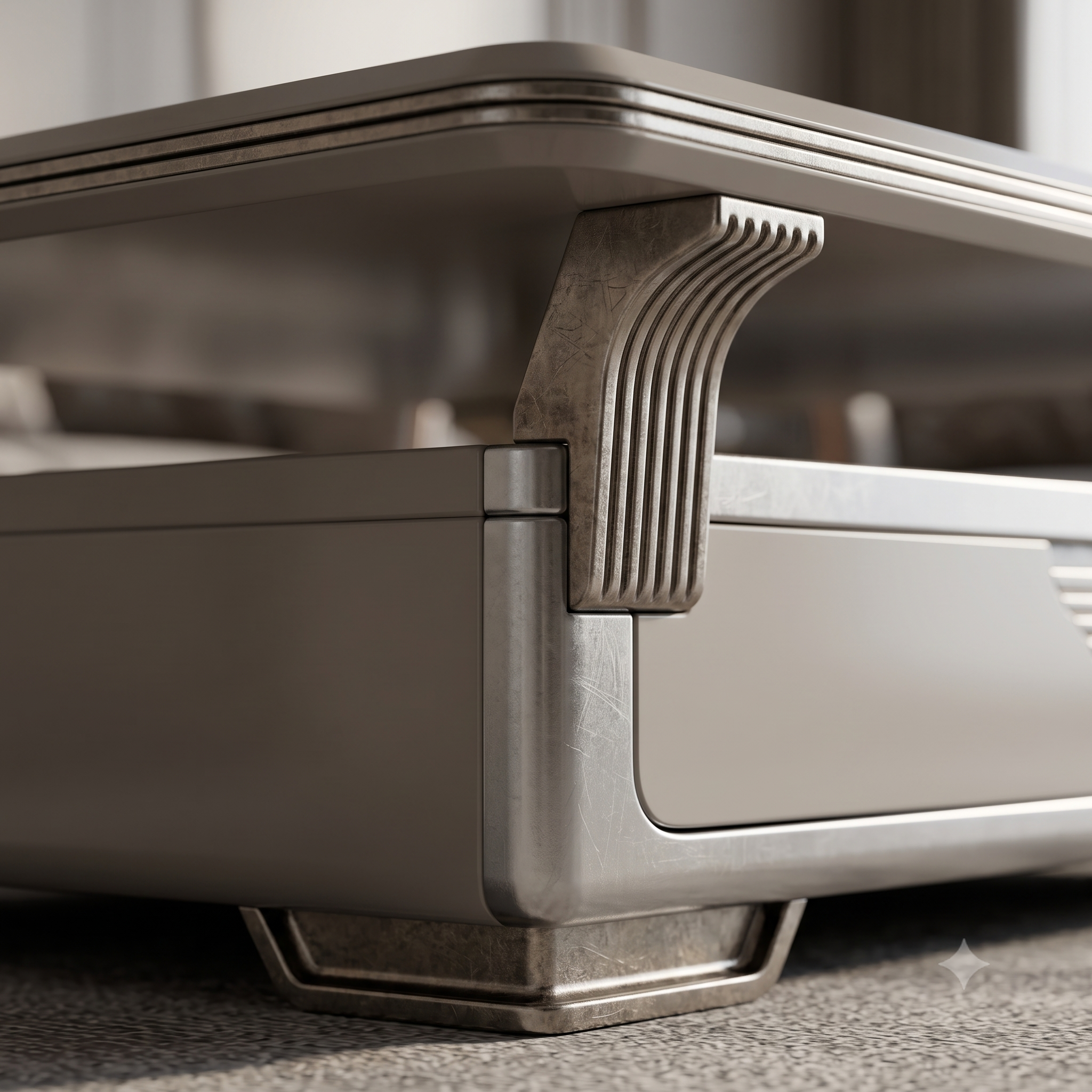 The Horizon Executive Dual-Tier MDF Coffee Table in Warm Metallic Taupe